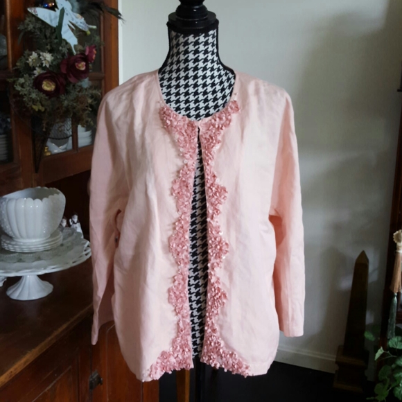 Ruby Rd. Linen Blend Blazer Size 16 - Picture 1 of 8